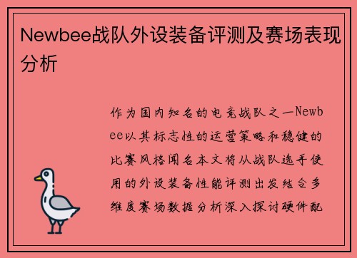 Newbee战队外设装备评测及赛场表现分析